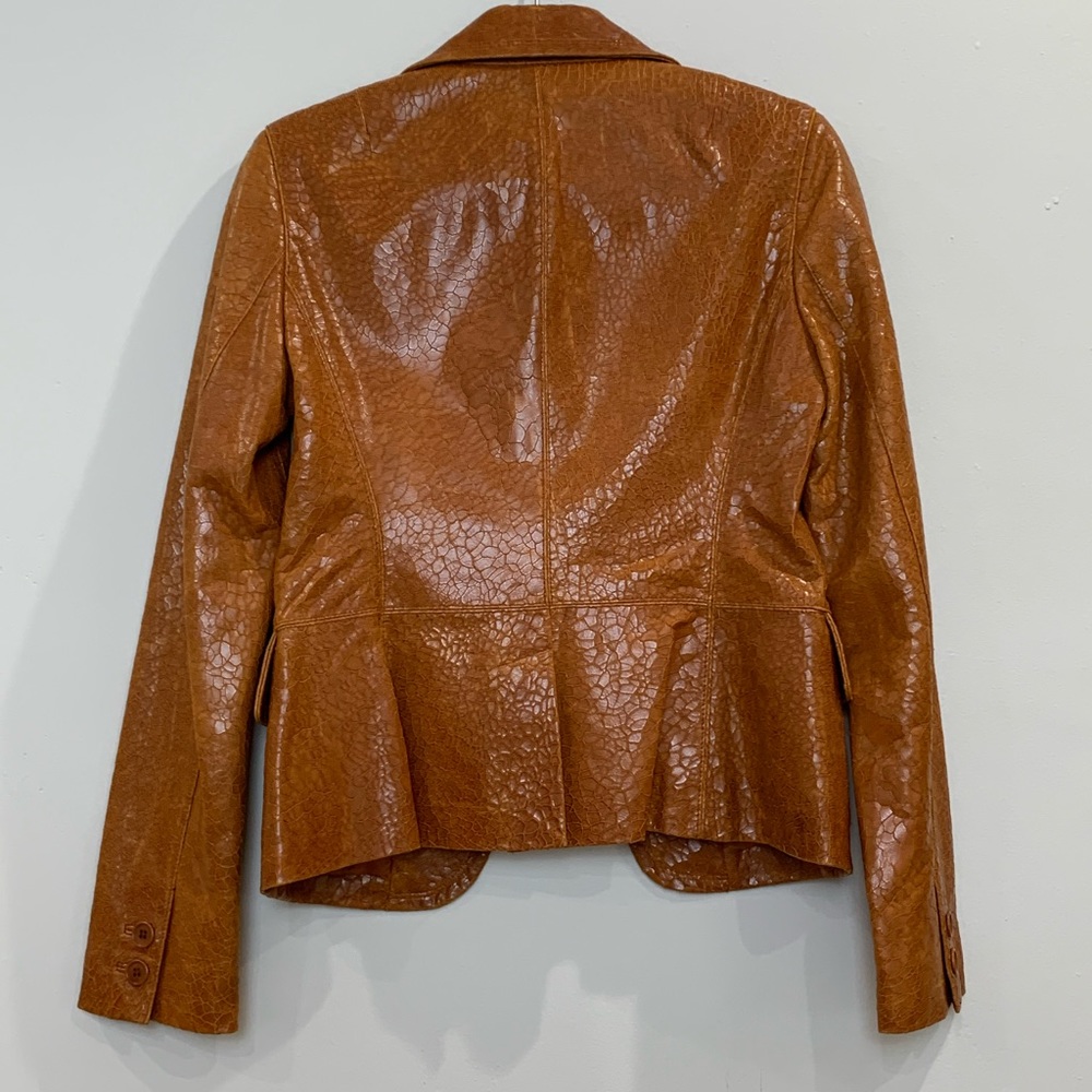 Laundry-Shelli Segal Croc Embossed Leather jacket - Picture 4 of 12